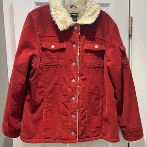 Vintage 90Y2K Guide Series Faux Fur-lined red corduroy chore jacket